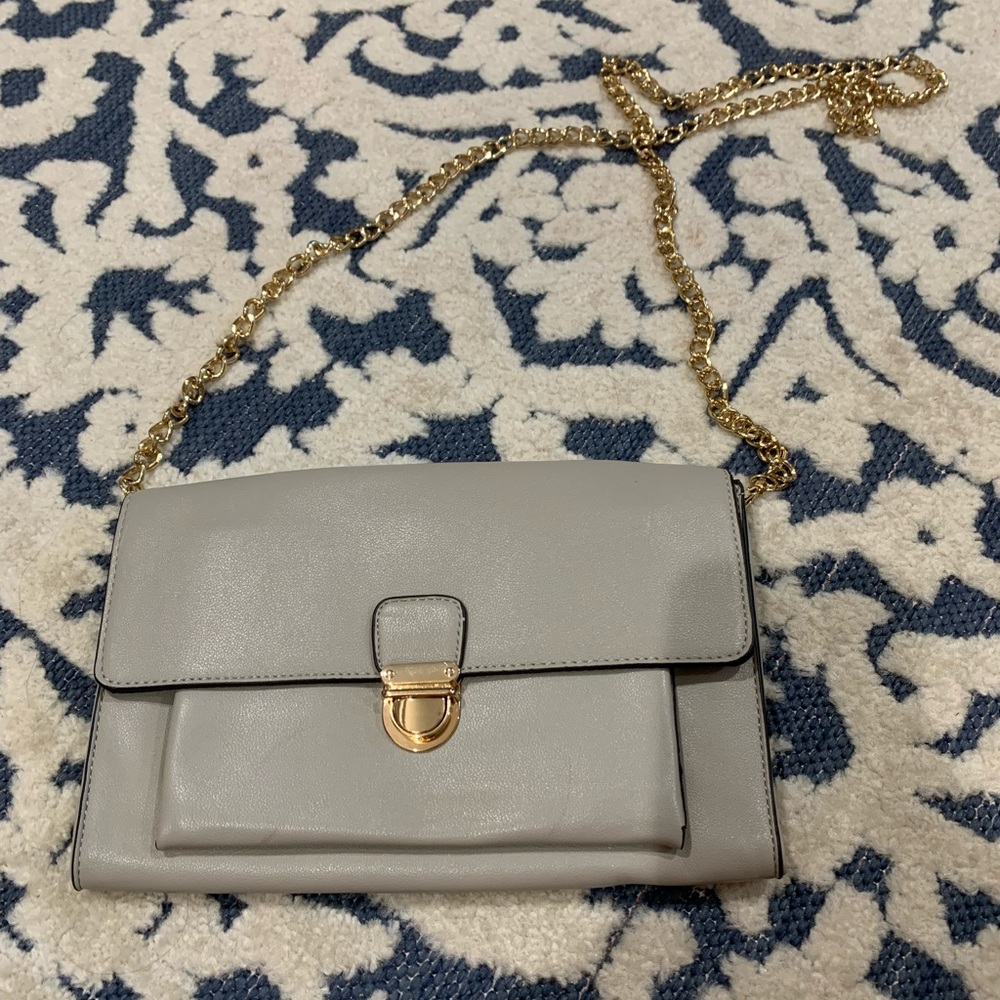Forever 21 Crossbody Purse! Gray with gold accents
